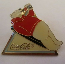 Coca-Cold Polar bear lying down Triangle Lapel Pin - £2.96 GBP