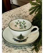Cuthbertson  Original Christmas Tree Coffee Tea Cups Saucers Green Band ... - £17.61 GBP