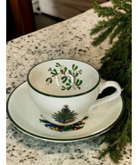 Cuthbertson  Original Christmas Tree Coffee Tea Cups Saucers Green Band ... - £16.82 GBP