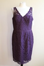 NWT David&#39;s Bridal 14 Plum Purple Lace Overlay Sleeveless Short Tank Dress - £59.22 GBP