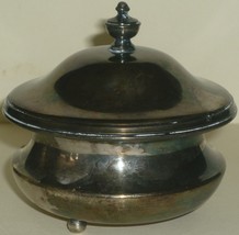 Vintage Lidded Silverplated Sugar Bowl Trinket Footed Sheffield Silver On Nickel - $12.00