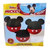 Disney Mickey Mouse Honeycomb Paper Lanterns Birthday Party Decorations 3 Pack - £10.27 GBP