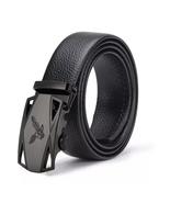 Men Geniune Cowhide Leather Belt Automatic Buckle - £16.51 GBP