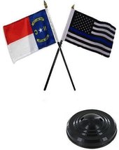 K&#39;s Novelties North Carolina State USA Police Blue 4&quot;x6&quot; Flag Desk Set T... - £3.04 GBP