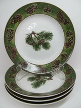 Wild Wings Pinecones By Clayton Weirs Set Of Four 8&quot; Salad Plates  EUC - £29.13 GBP