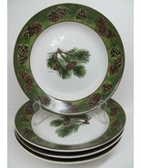 Wild Wings Pinecones By Clayton Weirs Set Of Four 8&quot; Salad Plates  EUC - £29.50 GBP
