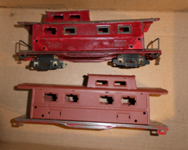 Lot of 2 Vintage O Scale American Flyer Caboose Car Bodies 9.5&quot; Long - £17.09 GBP