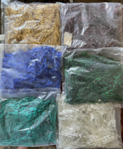 8 oz bags of Vintage Green and Purple Czech silver lined twisted bugles - £17.24 GBP