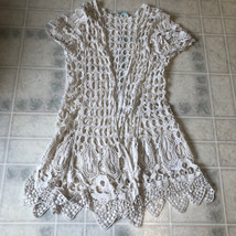 Maurices Ivory lace Open Front Short Sleeve Cardigan Sweater Sz Small/Medium - £15.35 GBP