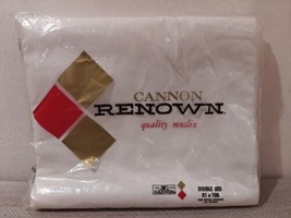 Vintage Cannon Renown 100% Cotton Muslin White Full Double Bed Flat Sheet NEW  - £14.91 GBP