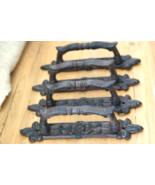 4 Cast Iron Antique Style Barn Handles Gate Pull Shed Door Handles Pulls... - £25.94 GBP