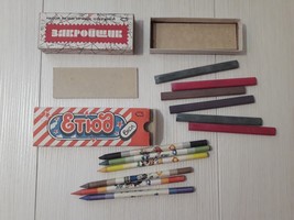 USSR Set of colored pencils Etude and Rods of markers Cutter Soviet Union  - £13.45 GBP