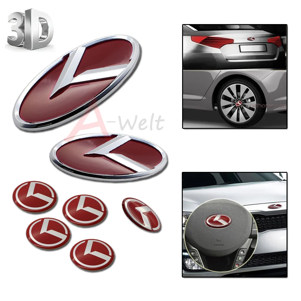 7pcs 3D Red Chrome Car-Styling Speed Emblem  Kit (Grille Trunk Steering ... - $97.83