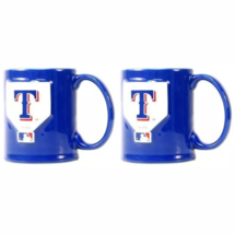 2pk MLB Texas Rangers Baseball 15oz Ceramic Sculpted Home Plate Coffee Cup Mug - £29.30 GBP