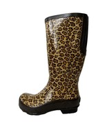 Crocs Boots Womens 6 Leopard Rubber Rain Tall Mobwife Outdoors Brown 203234 - $74.45 CAD