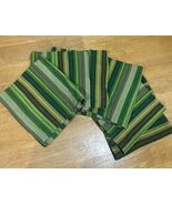 Crate And Barrel 6 Serape Napkins Green Striped Embroidered 21” - $549.50 MXN