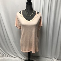 French Laundry Top Womens Size Large V-Neck Short Sleeve Cut Out Shoulders - $18.61