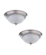 Commercial Electric 11” Flush mount Twin Pack Brushed Nickel Finish Frosted - $33.32