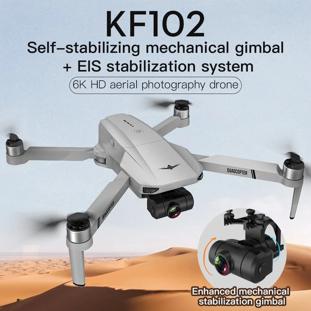 Kf102 Fpv Drone 4k Professional Gps Hd Camera 2-axis Gimbal Anti-shake Obstac - £34.20 GBP+