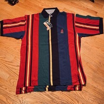 NWT Vintage RUFF Sailing Multicolor Polo short sleeve Mens Size L Striped - $19.80