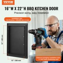 VEVOR BBQ Access Door, 16W x 22H Inch Single Outdoor Kitchen Door, Cold Plate Fl - $67.72