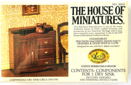 House of Miniatures Kit #40019 1:12 Chippendale Dry Sink Chest Circa 175... - $14.50