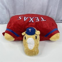 Texas Rangers Pillow Pets 18&quot; (19x14x6&quot;) Plush MLB Baseball Mascot CLEAN - £15.86 GBP