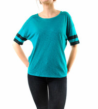 SUNDRY Womens Tee Short Sleeve Stripes Cosy Fit Casual Green Size S - £29.27 GBP