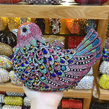 BRAND colorful bird shape Crystal Women Metal Clutches Evening Bag Wedding Party - £99.06 GBP