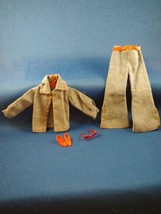 BARBIE Vintage 1970&#39;s Clothing - Jean jacket, pants with red heart belt, shoes+ - £19.54 GBP