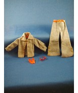 BARBIE Vintage 1970&#39;s Clothing - Jean jacket, pants with red heart belt,... - £19.54 GBP