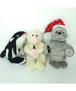 Lot of 3 Coca Cola Bean Bag Plush Monkey Walrus Whale  - $19.79