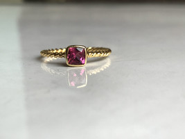 Supreme quality natural pink tourmaline ring in 14k hallmarked gold - £597.43 GBP