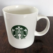 Mermaid Siren logo White Green Starbucks 2015 Coffee mug cup 12 oz  ceramic - $14.84