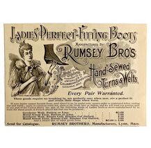 Rumsey Bros Ladies Boots 1894 Advertisement Victorian Footwear 2 ADBN1yy - $19.99