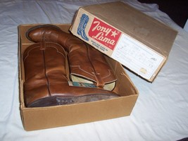 Vtg TONY LAMA Size 7 Leather Cowboy Western Boots Style 5084 marked 8 1/2ee  - £19.73 GBP