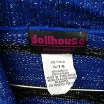 Dollhouse You Are Beautiful Open Front Shrug Sweater Acrylic Blue/Black ... - £10.99 GBP