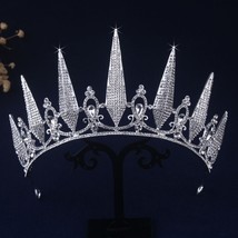 Baroque Geometric Crystal Bridal Jewelry Sets Rhinestone Crown Tiaras Choker Nec - £35.87 GBP