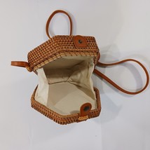 Hexagonal Shaped Natural Handwoven Rattan Lady Women's Bag  image 9