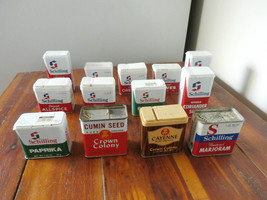 13 Spice TINS-11 Schilling And 2 Crown Colony Tins With CONTENTS-L@@K! - £13.66 GBP