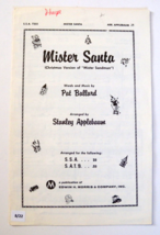 Mister Santa Vintage Sheet Music 1954  Edwin H. Morris &amp; Company - $9.85
