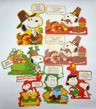 Vtg Peanuts Thanksgiving, Christmas Die Cut Wall Decor Lot of 7 Snoopy Woodstock - £21.74 GBP