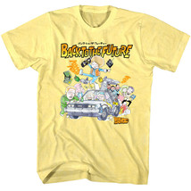 Back to The Future Cartoon Characters in Car Men&#39;s T Shirt Marty Doc Biff - £22.42 GBP+