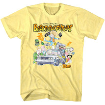 Back to The Future Cartoon Characters in Car Men&#39;s T Shirt Marty Doc Biff - £18.43 GBP+