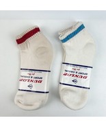 Vtg Dunlop Her Sports Crew Socks Sport Tennis Squash White Red Blue Glit... - $27.41 CAD