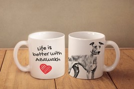 Azawakh - mug with a dog - heart shape . &quot;Life is better with...&quot;. High quality  - £12.04 GBP
