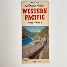 1962 Vista-Dome California Zephyr Western Pacific Railroad Time Table Ju... - $19.99