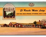El Rancho Motore Lodge Motel Rock Molle Wyoming Wy Unp Non Usato Lino Ca... - $3.03