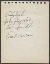 1940&#39;S SIGNED ALBUM PAGE X6 HAL SPINDEL EMIL VERBAN LEFTY HOERST 1946 PH... - €20,96 EUR