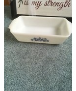 Vintage Anchor Hocking FIRE KING Blue Flowers 441 1 Quart Casserole Loaf... - $12.75